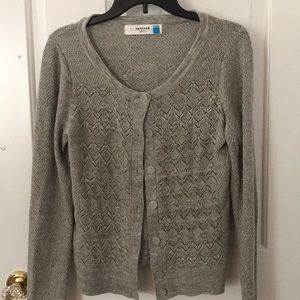 Grey pointelle cardigan